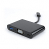 USB-C to 3-in-1 charging + VGA + USB3 adapter, black