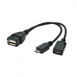 USB OTG AF + Micro BF to Micro BM Cable, 0.15 m