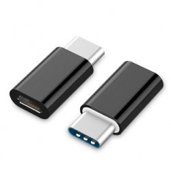 Adaptor Negru USB 2.0 Tip-C (CM/MicroUSB-F)