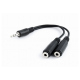 3.5 mm Audio Splitter Cable, 10 cm, Black