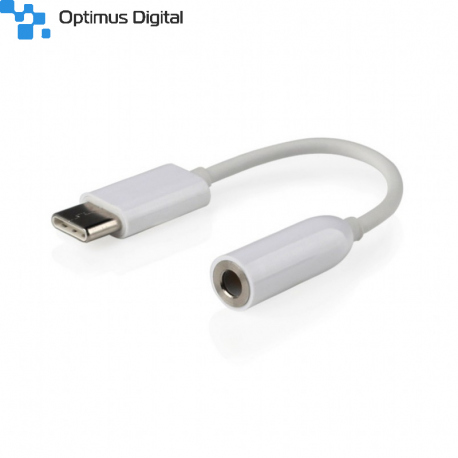 USB Type-C Plug to Stereo 3.5 mm Audio Adapter Cable, White