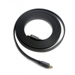 Cablu Negru Plat Compatibil cu HDMI Tată-Tată, 1 m