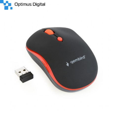 Wireless Optical Mouse, Black/Red
