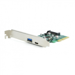 2-port USB 3.1 PCI-Express Add-on Card (type-A + type-C), with Extra Low-profile Bracket