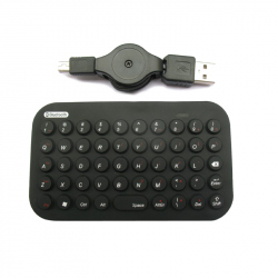 Mini Tastatură Neagră cu Bluetooth, 49 Taste, Layout US