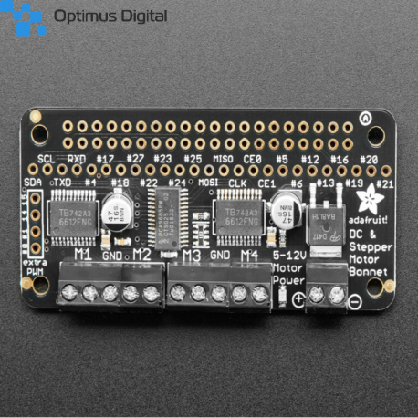 Shield driver de motoare Adafruit Bonnet pentru Raspberry Pi (pas cu pas și DC brushed)