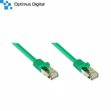 1 meter CAT7 SFTP 27AWG Patch Cable Green