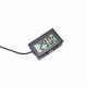 Black Digital Thermometer with External Probe (1 m, 2s refresh)