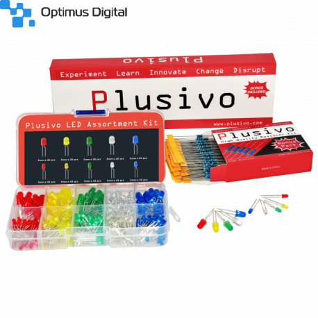 Plusivo 3 mm and 5 mm Diffused LED Light Emitting Diode Assortment Kit