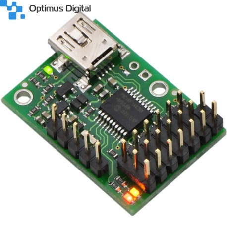 Controller Servo pe USB cu 6 Canale Micro Maestro (asamblat)