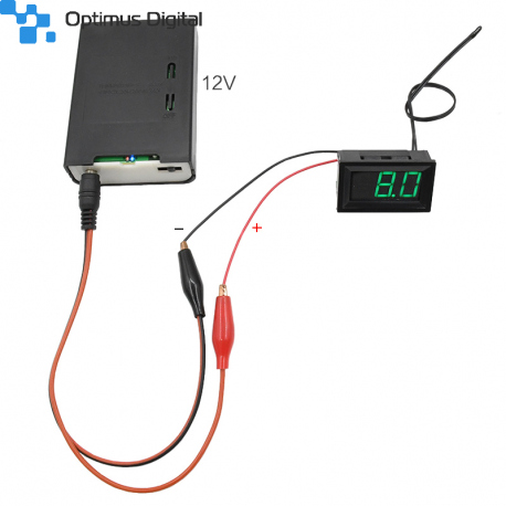 Termometru Verde cu Carcasă Albă (-55 ~ 110 °C, 4.5 - 15 V)