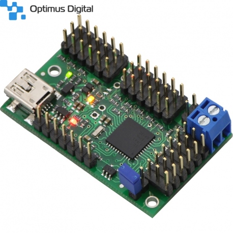 Controller Servo pe USB cu 18 Canale Mini Maestro (asamblat)
