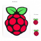 10 Small Raspberry Pi Stickers Set (12mm long by 9mm wide)