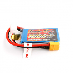 Gens ace LiPo 2S 1000mah 7.4V 25C pack with XT60 Plug