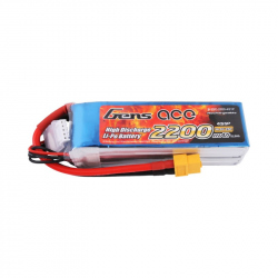 Gens ace 2200mAh 14.8V 25C 4S1P Lipo Battery Pack with XT60 Plug