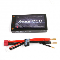 Gens Ace 3000mAh 7.4V 50/100C 2S1P 58 HardCase Lipo Battery Pack with 4.0mm Bullet to T plug+XHR