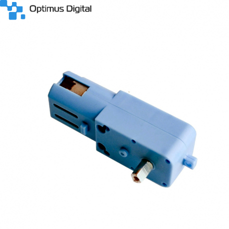Motor Albastru cu Reductor Metalic și Ax Extins (1:90, 110 rpm, 3 - 6 V)