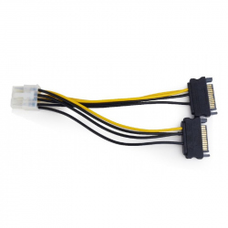 Internal power adapter cable for PCI express, 8 pin to SATA x 2 pcs