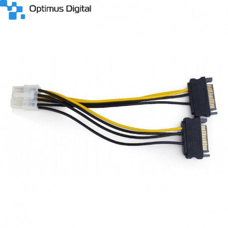Internal power adapter cable for PCI express, 8 pin to SATA x 2 pcs