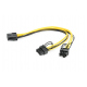 PCI-Express 8-pin to 2x PCIe 6+2 pin power splitter cable, 0.3 m