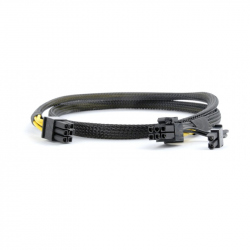 PCI-Express 6-pin male to 6+2 pin male power cable, 0.8 m, mesh jacket