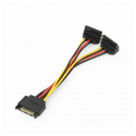 SATA Power Splitter Cable with Angled Output Connectors, 0.15 m