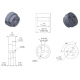 Adaptor din aluminiu pentru roti tip Scooter/Skater - pentru ax de 4 mm