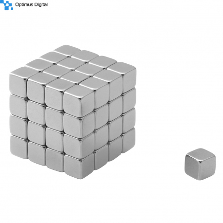 Magnet Bloc din Neodim 5x5x5 mm Placat cu Aur N48