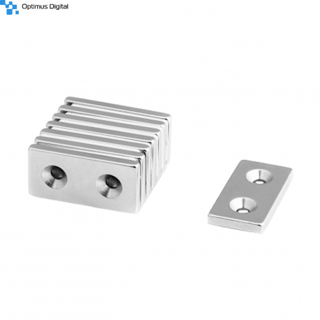 Block Magnet 50x10x4 with Countersunk Borehole