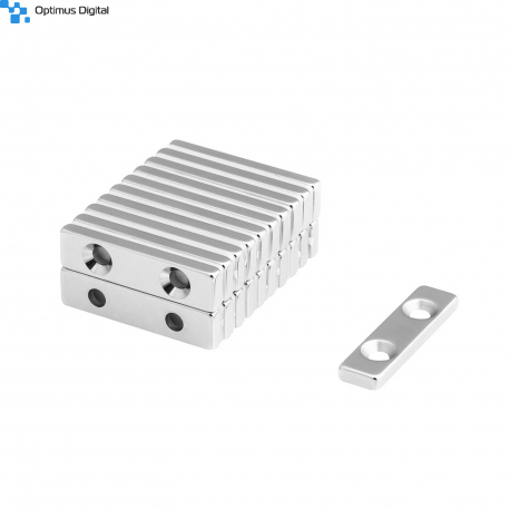 Block Magnet 40x10x4 with Countersunk Borehole
