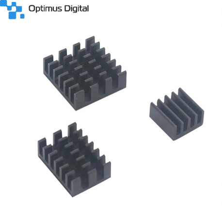 Set de Radiatoare din Aluminiu pentru Raspberry Pi 4 (Negre)