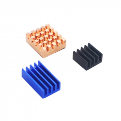 Aluminum and Copper Heatsink Set for Raspberry Pi 4 (Blue, Black and Orange Color)
