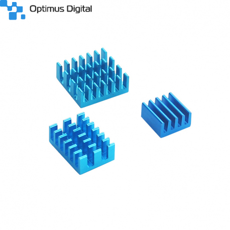 Set de Radiatoare din Aluminiu și Cupru pentru Raspberry Pi 4 (Albastru)