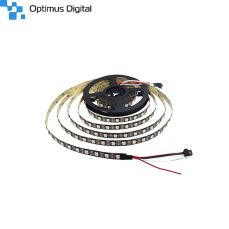 Banda de LED-uri RGB WS2811 cu Protecție la Umiditate - 30 LED-uri/m, 5 m