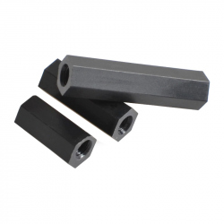Pilon Hexagonal din Plastic M2 Negru de 7 mm