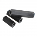 Pilon Hexagonal din Plastic M2 Negru de 7 mm