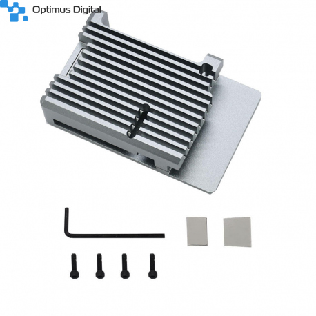 Carcasă Radiator pentru Raspberry Pi 4 (Argintie, fără Ventilator)
