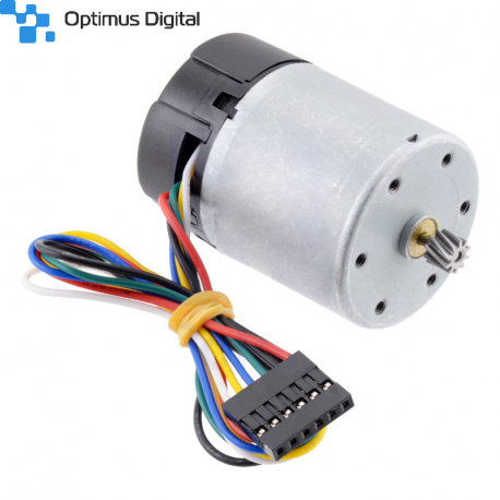 12V Motor with 64 CPR Encoder for 37D mm Metal Gearmotors (No Gearbox, Helical Pinion)