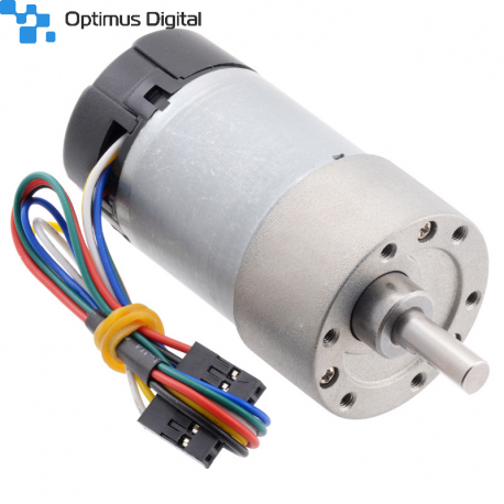 10:1 Metal Gearmotor 37Dx65L mm 12V with 64 CPR Encoder (Helical Pinion)