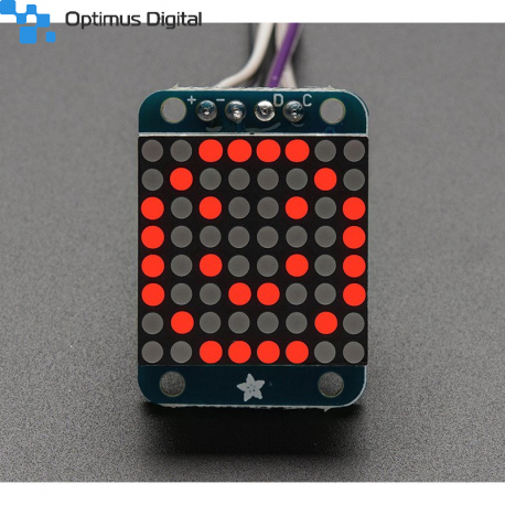 Adafruit Mini 8x8 LED Matrix w/ I2C Backpack - Red