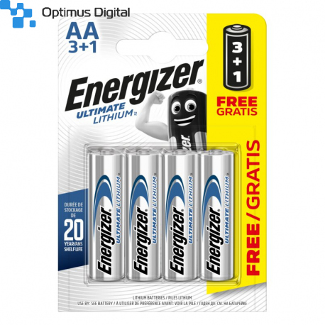 4 x Baterie Litiu R6 Energizer Ultimate AA L91