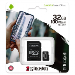 Card microSDHC 32GB Kingston Canvas Select + Adaptor