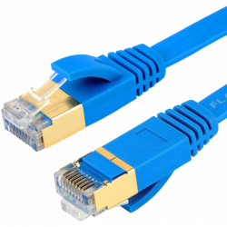 Flat CAT7 STP Patch Cable 3 m Blue