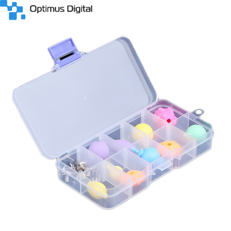 Plastic Box with 10 Compartments (12.8 x 6.5 x 2.3 cm)