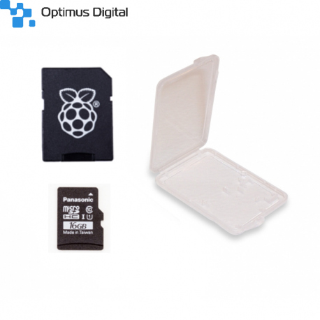 Card MicroSD Original de 16 GB cu NOOBs și Carcasă, Compatibil cu Raspberry Pi 4 Model B