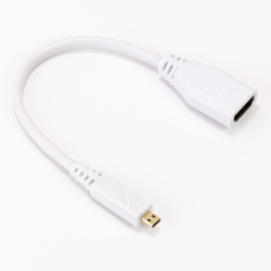 Micro-HDMI to HDMI Cable 23.5 cm, White