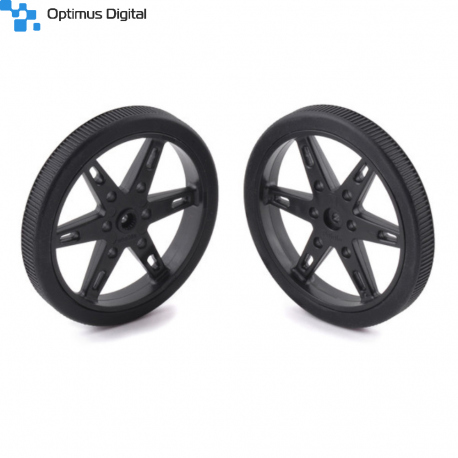 Pereche Roți Negre Pololu 70x8 mm (25T, 5.8mm)