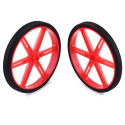 Pololu Wheel for Standard Servo Splines (25T, 5.8mm)  - 90×10mm, Red, 2-Pack