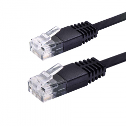 1 meter Flat CAT6 Short Body Cable Black