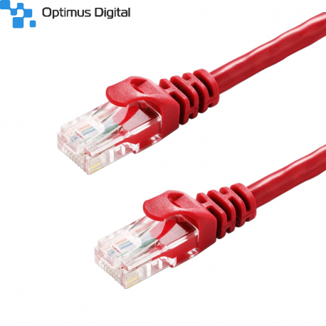 Cablu CAT6 UTP 24AWG CCA Rosu 15 m